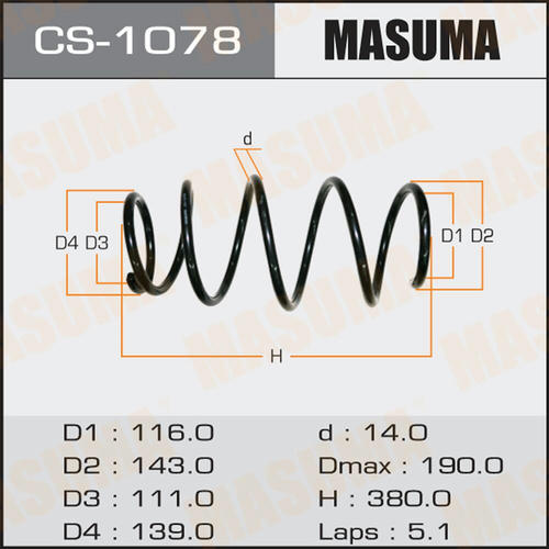 Пружина подвески Masuma, CS-1078