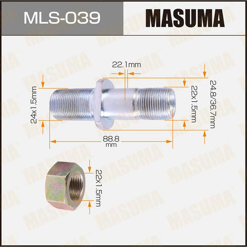 Шпилька колесная M22x1.5(R), M24x1.5(L) Masuma, MLS-039