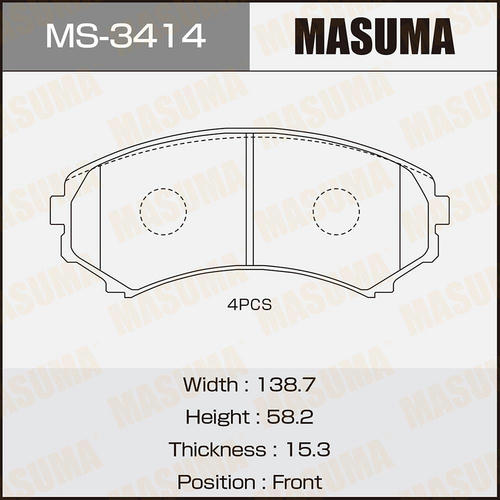 Колодки тормозные дисковые Masuma, MS-3414