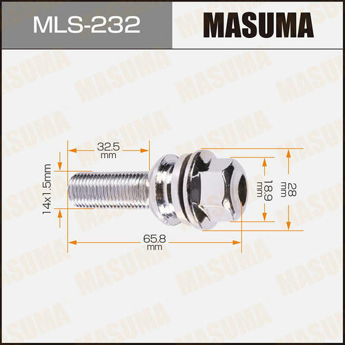 Болт колесный M14x1.5(R) Masuma, MLS-232