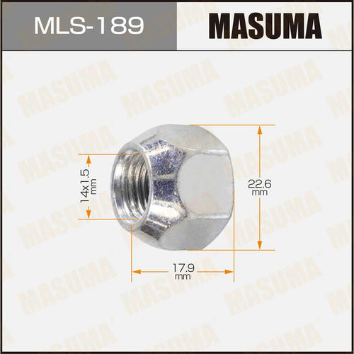 Гайка колесная Masuma M14x1.5(L) под ключ 23 открытая, MLS-189