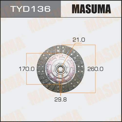 Диск сцепления Masuma, TYD136