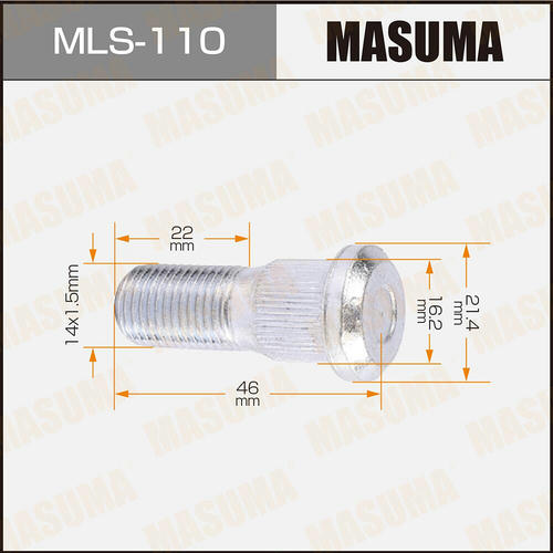 Шпилька колесная M14x1.5(L) Masuma, MLS-110