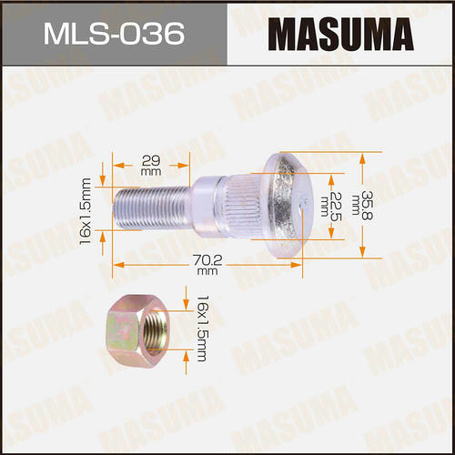 Шпилька колесная M16x1.5(L) Masuma, MLS-036