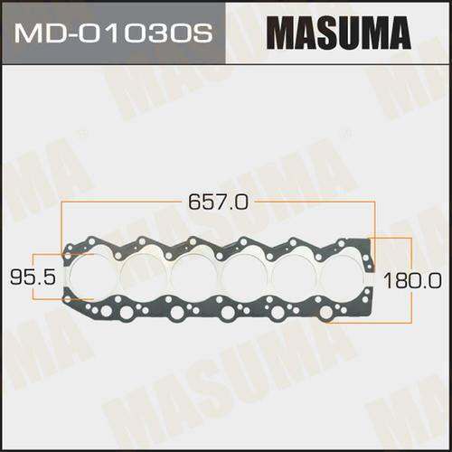Четырехслойная прокладка ГБЦ (металл-эластомер) Masuma толщина 1,60мм, MD-01030S