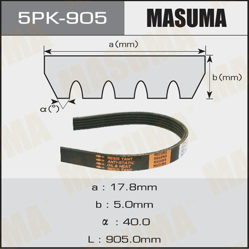 Ремень привода навесного оборудования Masuma, 5PK-905