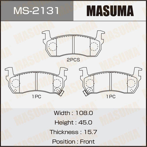 Колодки тормозные дисковые Masuma, MS-2131