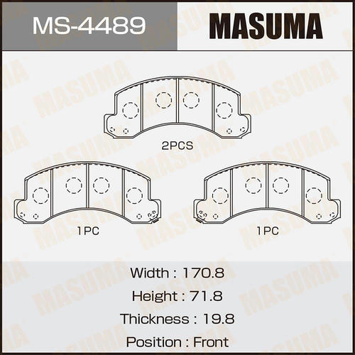 Колодки тормозные дисковые Masuma, MS-4489