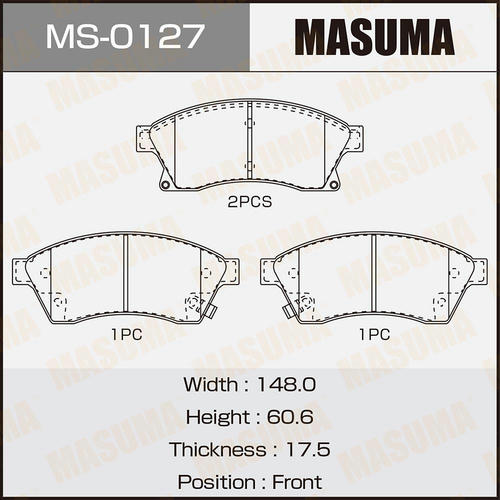 Колодки тормозные дисковые Masuma, MS-0127