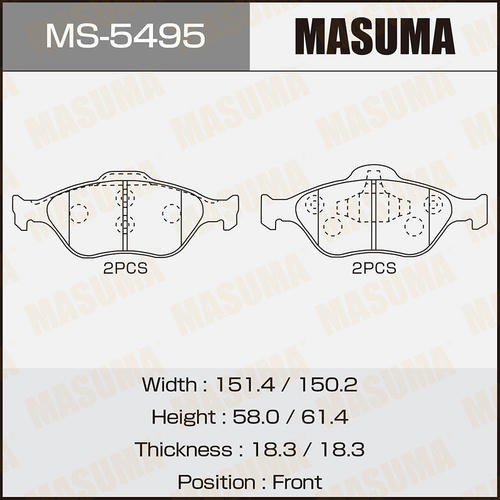 Колодки тормозные дисковые Masuma, MS-5495