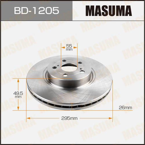 Диск тормозной Masuma, BD-1205