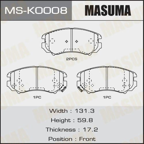 Колодки тормозные дисковые Masuma, MS-K0008