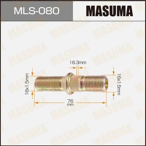 Шпилька колесная M16x1.5(R), M16x1.5(R) Masuma, MLS-080