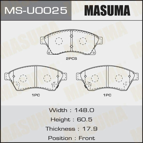 Колодки тормозные дисковые Masuma, MS-U0025