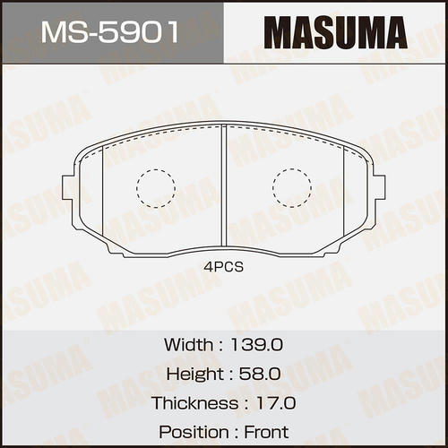 Колодки тормозные дисковые Masuma, MS-5901