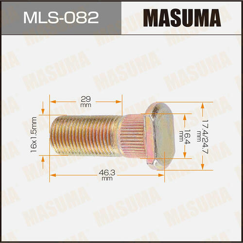 Шпилька колесная M16x1.5(R) Masuma, MLS-082