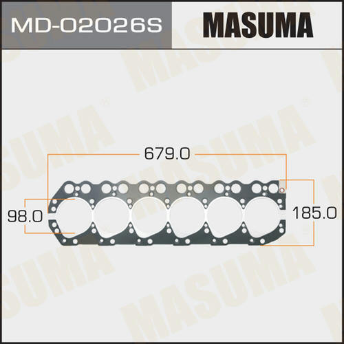 Пятислойная прокладка ГБЦ (металл-эластомер) Masuma толщина 1,35мм, MD-02026S