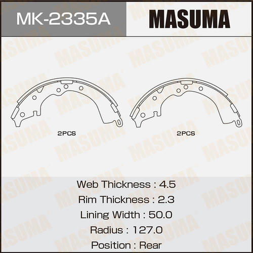 Колодки тормозные барабанные Masuma, MK-2335A