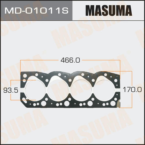 Пятислойная прокладка ГБЦ (металл-эластомер) Masuma толщина 1,40мм , MD-01011S
