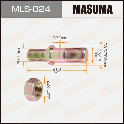 Шпилька колесная M22x1.5(R), M20x1.5(R) Masuma, MLS-024