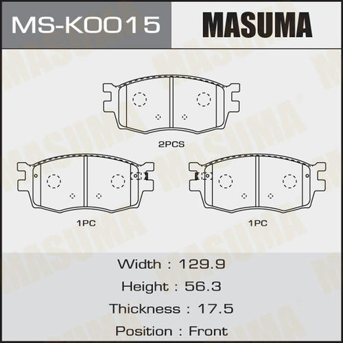 Колодки тормозные дисковые Masuma, MS-K0015