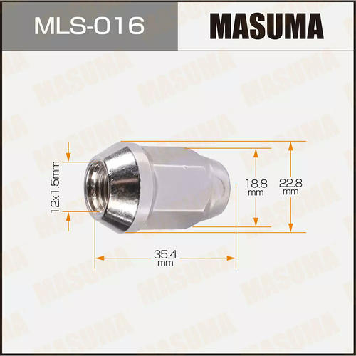 Гайка колесная Masuma M12x1.5(R) под ключ 19, MLS-016
