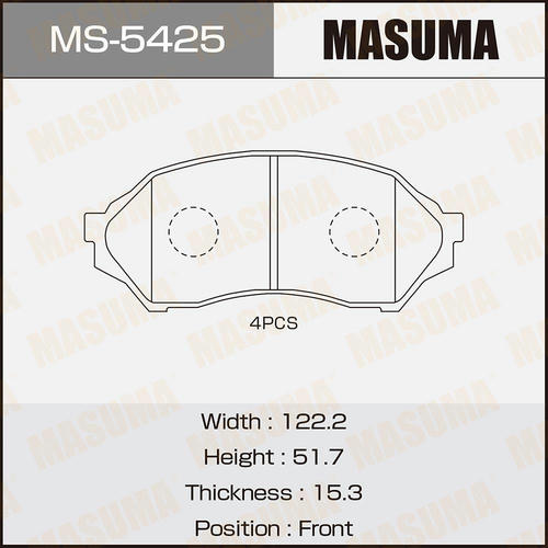Колодки тормозные дисковые Masuma, MS-5425