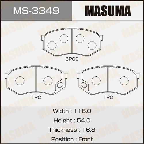 Колодки тормозные дисковые Masuma, MS-3349