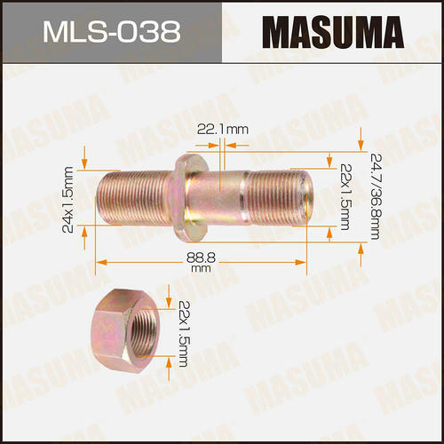 Шпилька колесная M22x1.5(R), M24x1.5(R) Masuma, MLS-038