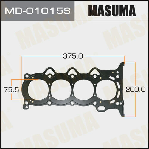 Трехслойная прокладка ГБЦ (металл-эластомер) Masuma толщина 0,75 мм , MD-01015S