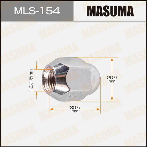 Гайка колесная Masuma M 12x1.5(R) под ключ 21, MLS-154