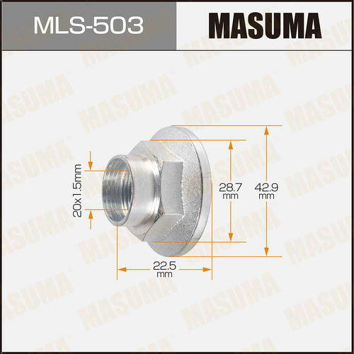Гайка ШРУСа Masuma M20x1.5(R) под ключ 29, MLS-503