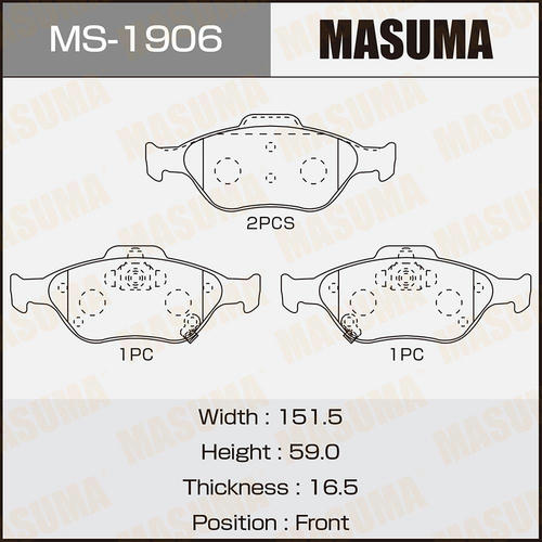 Колодки тормозные дисковые Masuma, MS-1906