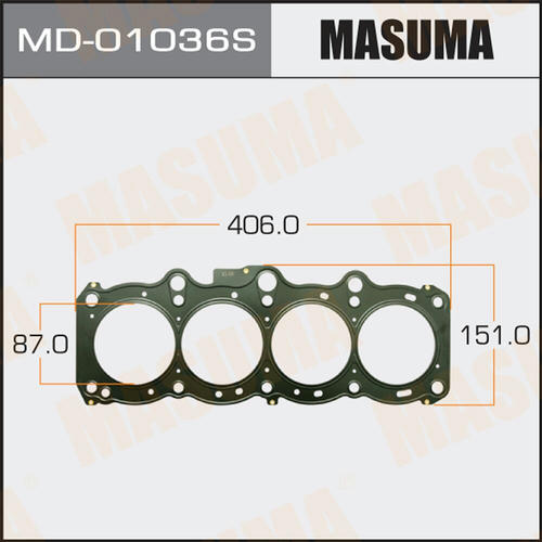 Трехслойная прокладка ГБЦ (металл-эластомер) Masuma толщина 1,25мм, MD-01036S