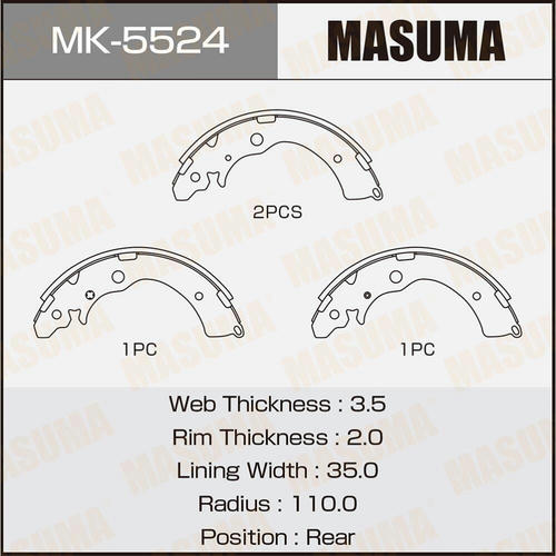 Колодки тормозные барабанные Masuma, MK-5524