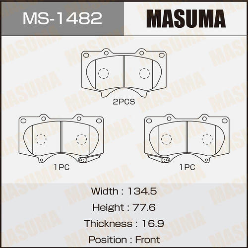 Колодки тормозные дисковые Masuma, MS-1482