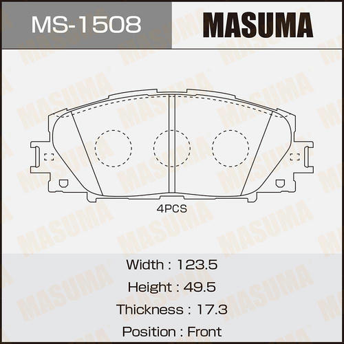 Колодки тормозные дисковые Masuma, MS-1508