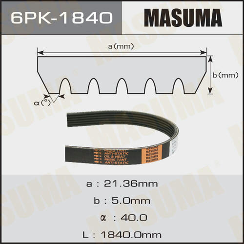 Ремень привода навесного оборудования Masuma, 6PK-1840
