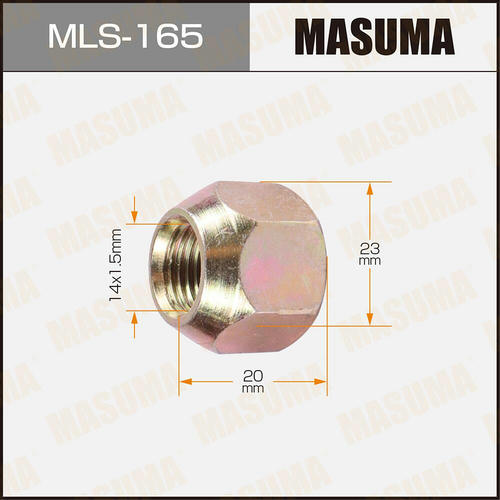 Гайка колесная Masuma M14x1.5(R) под ключ 23 открытая, MLS-165