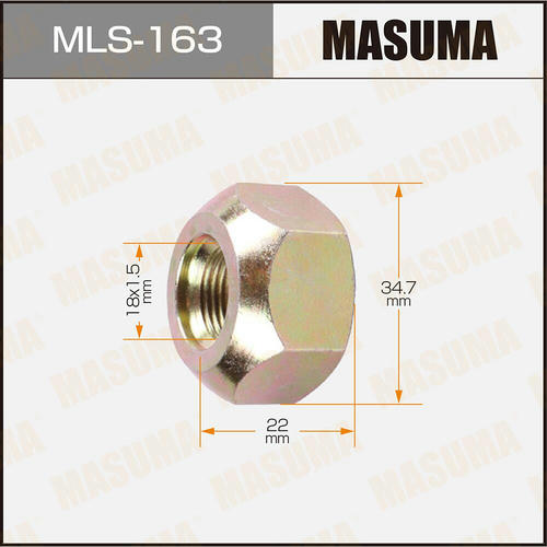 Гайка колесная Masuma M 18x1.5(R) под ключ 35 открытая, MLS-163