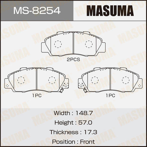 Колодки тормозные дисковые Masuma, MS-8254