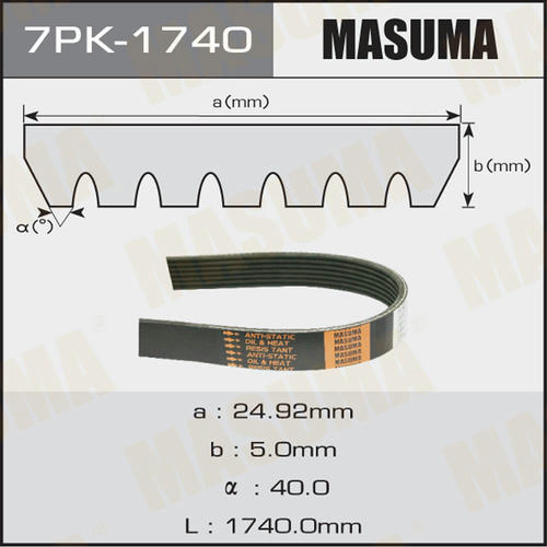Ремень привода навесного оборудования Masuma, 7PK-1740