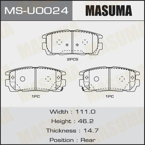 Колодки тормозные дисковые Masuma, MS-U0024