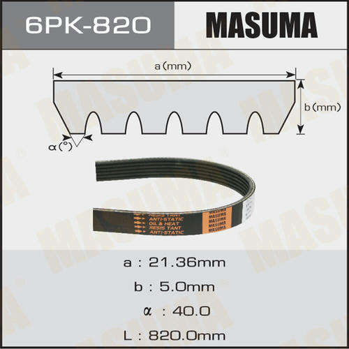 Ремень привода навесного оборудования Masuma, 6PK-820