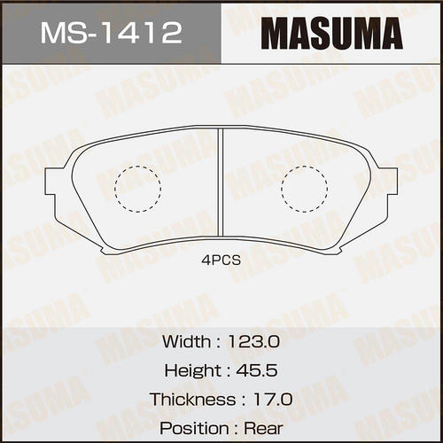 Колодки тормозные дисковые Masuma, MS-1412