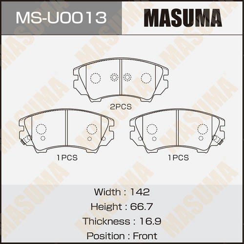 Колодки тормозные дисковые Masuma, MS-U0013