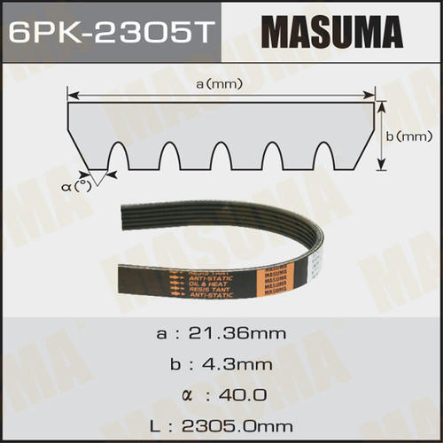 Ремень привода навесного оборудования Masuma, 6PK-2305T