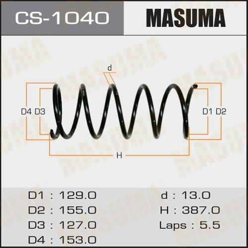 Пружина подвески Masuma, CS-1040