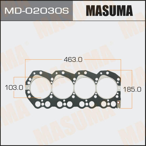 Пятислойная прокладка ГБЦ (металл-эластомер) Masuma толщина 1,40мм, MD-02030S