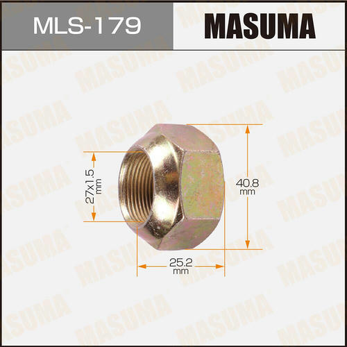 Гайка колесная Masuma M 27x1.5(R) под ключ 41 открытая, MLS-179
